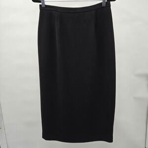 Annex Casual Corner Black Straight Midi Skirt Women's Lined ~ Size 12P Vintage